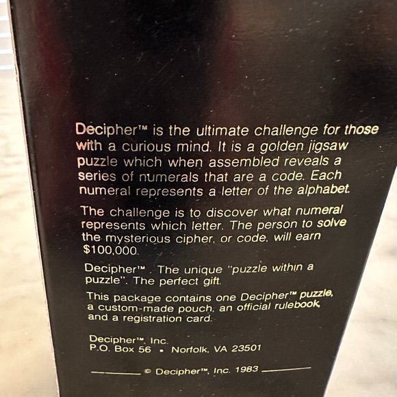 Vintage Decipher Jigsaw Puzzle, The $100,000 Puzzle, 2 Sided, 1st Edition, 1983 - Picture 4 of 10